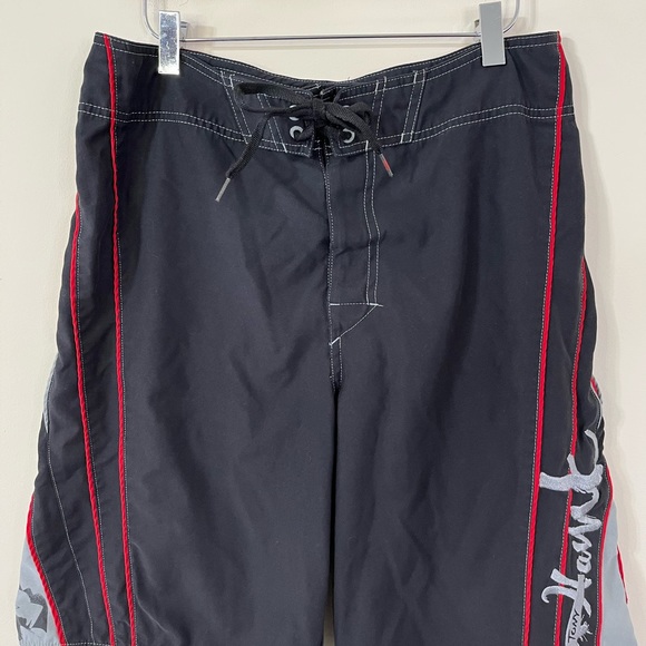 Tony Hawk Gray Red Detail Board Shorts - Picture 2 of 8